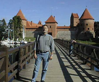 Joe at Trakai Castle Lithuania, during Baltic vacation in August 2001