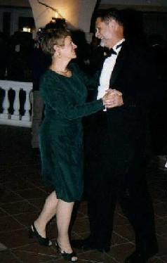 Joe and wife Nancy dancing at TWIG ball in Tirana